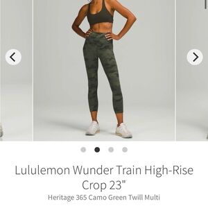 lululemon Wunder Train High-Rise Crop 23" - Camo Green